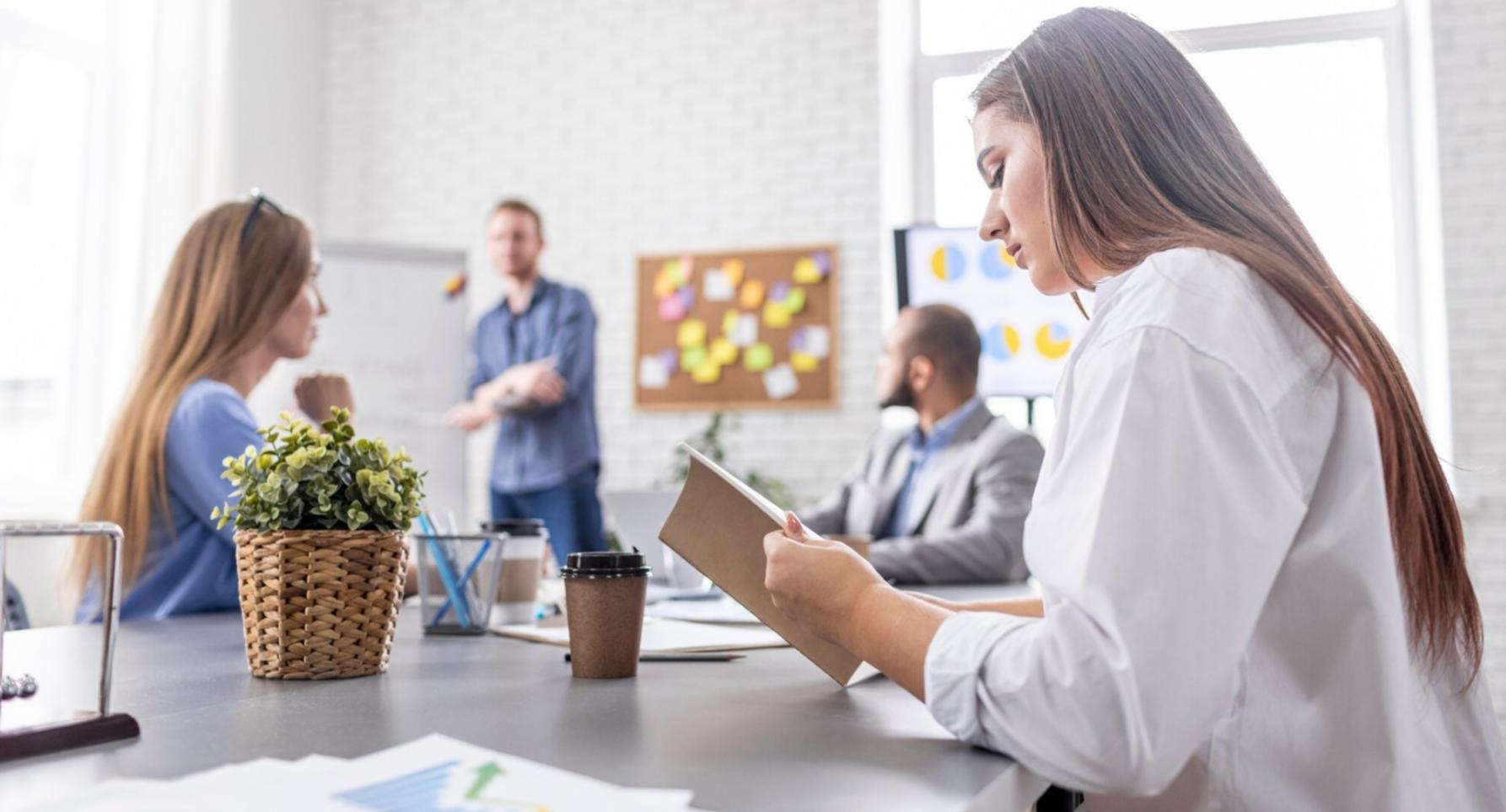 Professional business meeting showcasing effective communication strategies